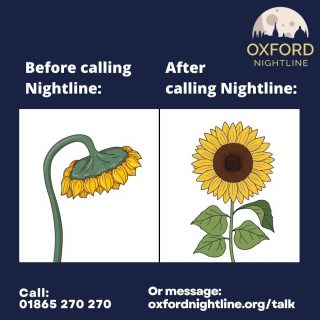 Nightline volunteers are anonymous and all callers remain anonymous. It's your choice alone what you want to share with us - we want to make sure you feel safe to talk about anything at all! 🌙⭐

🕗 8pm - 8am, throughout term time.
📞 Call us at: 01865 270270
💬 Or start a chat: oxfordnightline.org/talk

Here for you. Here to listen.