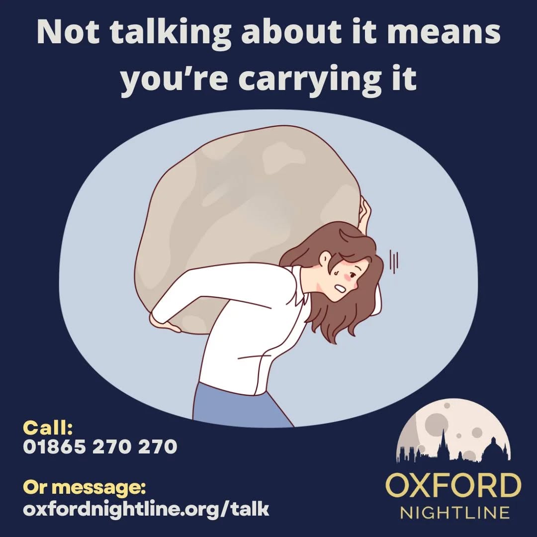 Nightline volunteers are anonymous and all callers remain anonymous. It's your choice alone what you want to share with us - we want to make sure you feel safe to talk about anything at all! 🌙⭐

🕗 8pm - 8am, throughout term time.
📞 Call us at: 01865 270270
💬 Or start a chat: oxfordnightline.org/talk

Here for you. Here to listen.